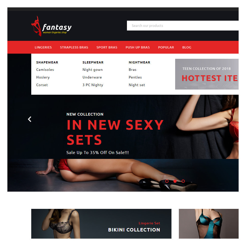 Fantasy Lingerie Adult Shop Prestashop Addons