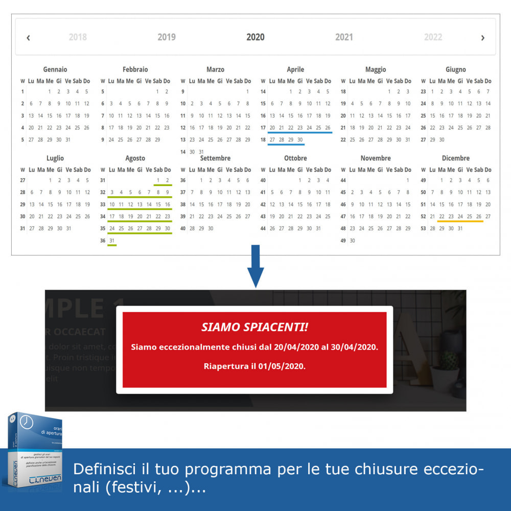 Orari Di Apertura E Chiusura Eccezionali PrestaShop Addons