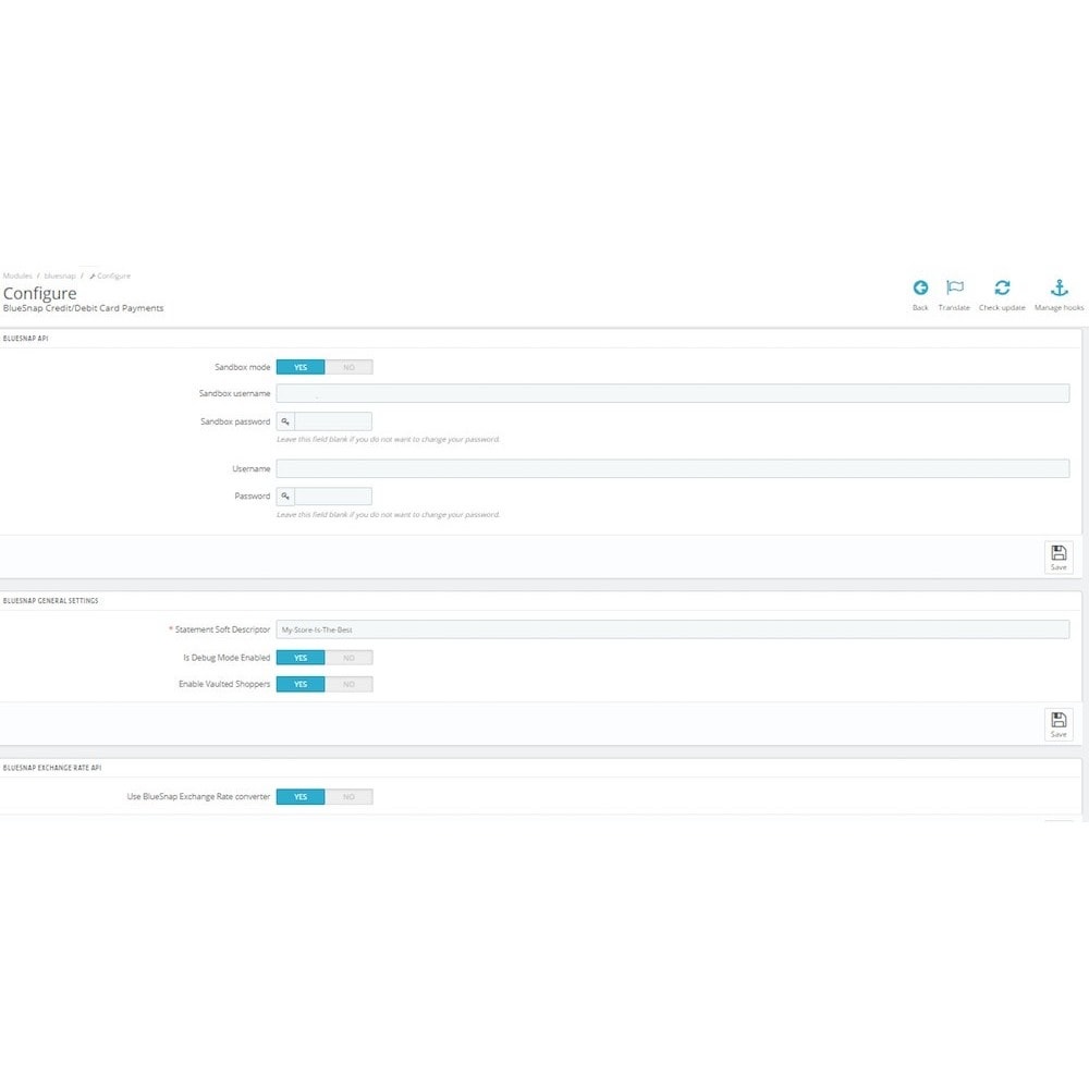 BlueSnap All-in-one Global Payment - PrestaShop Addons