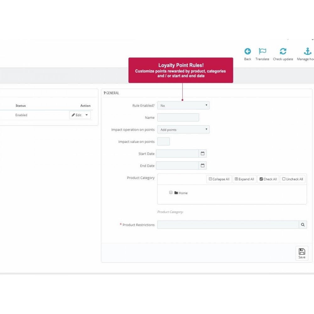 Points Reward Loyalty Module