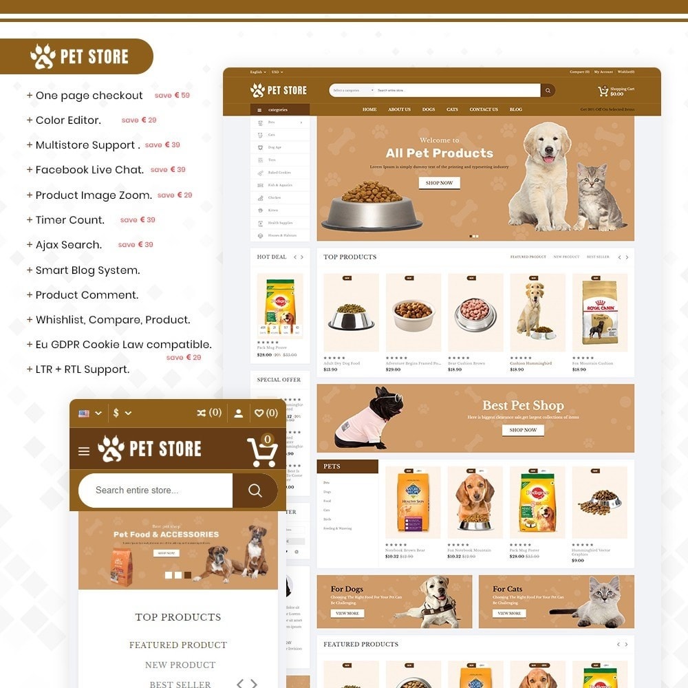 Petstore – Animals & Pets Store - PrestaShop Addons