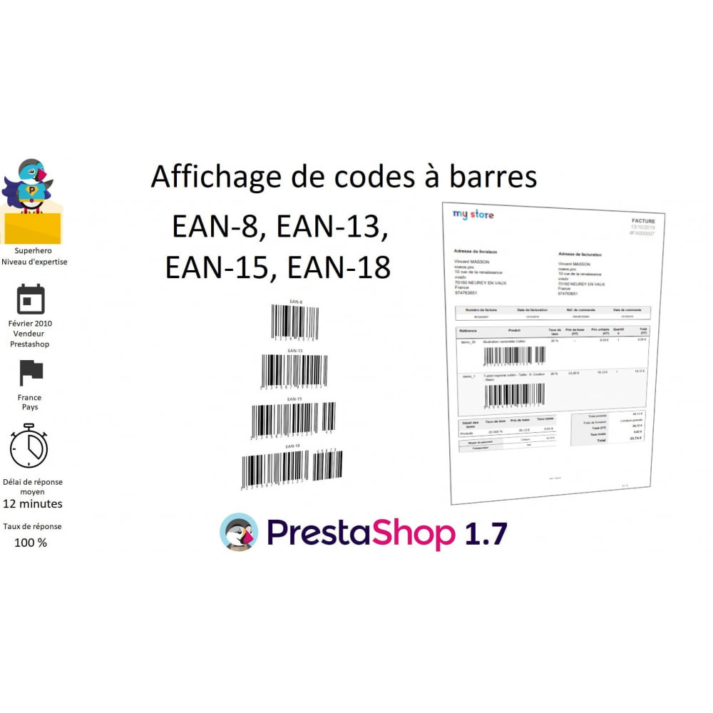 Module Codes à Barres Ean 8 13 15 18 Et Stocks