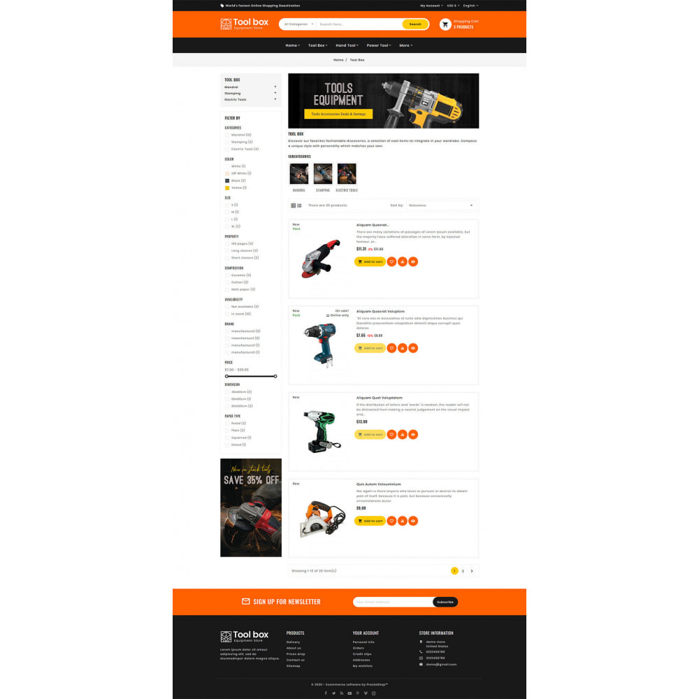 ToolBox - Drill Tools & Equipment - PrestaShop Addons