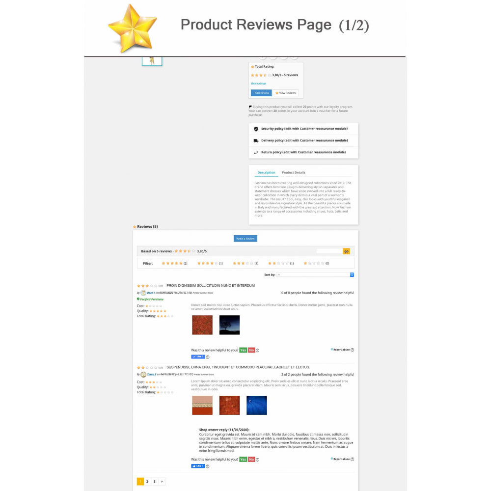Product Reviews PRO + Loyalty Program + User Profile
