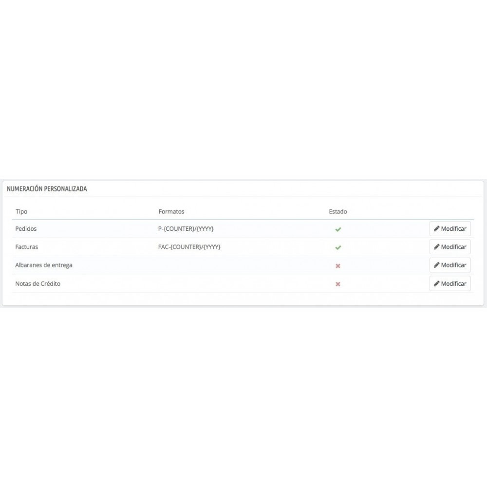 Numeracion Personalizada Facturas Pedidos Multitienda Prestashop Addons