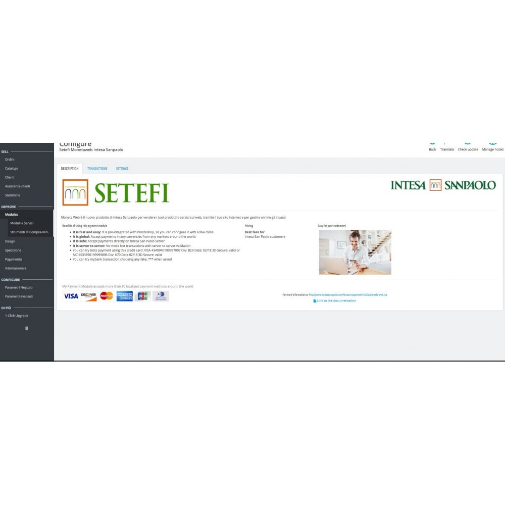 Intesa Sanpaolo Setefi Monetaweb Credit Cards Module